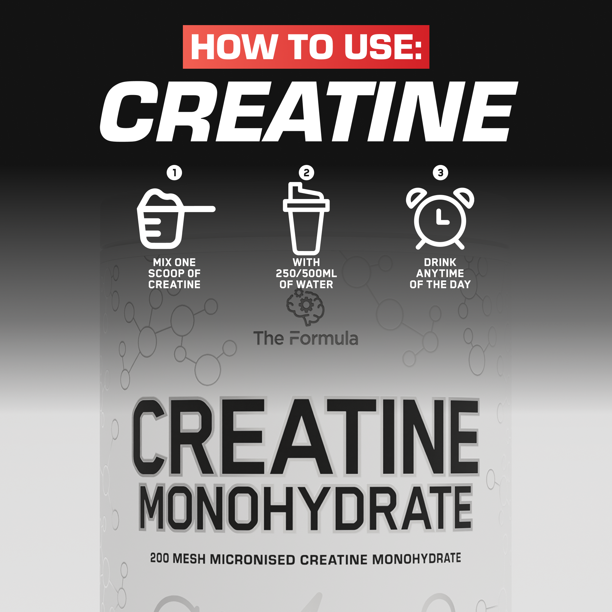 Creatine Monohydrate (100% Micronised, Unflavoured)