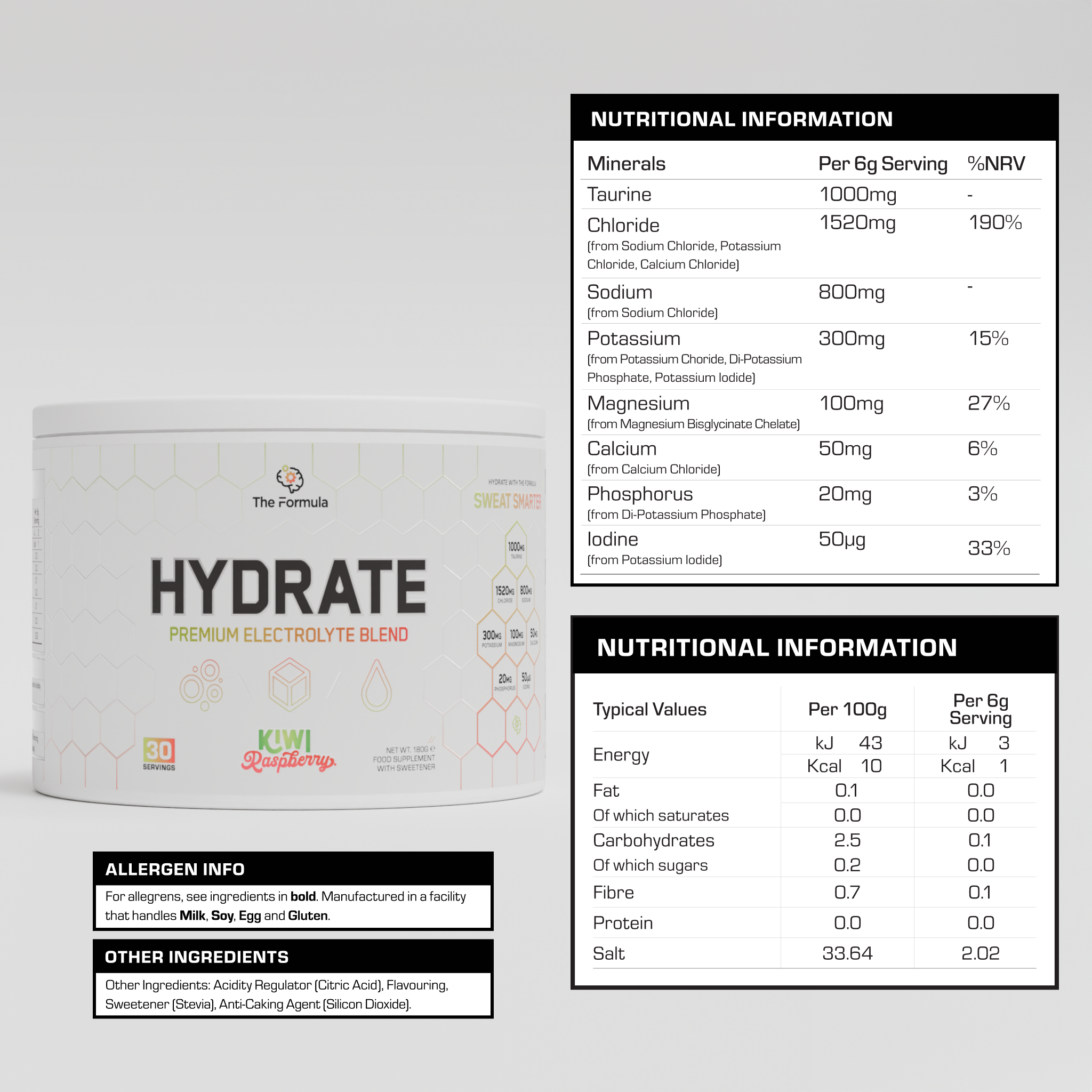 HYDRATE Tub | Comprehensive Electrolytes (30x Servings)