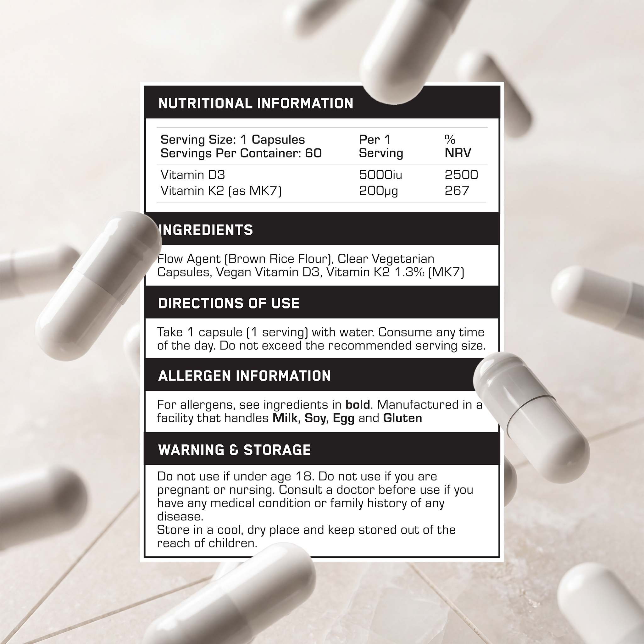Vitamin D3+K2 | 60 Servings